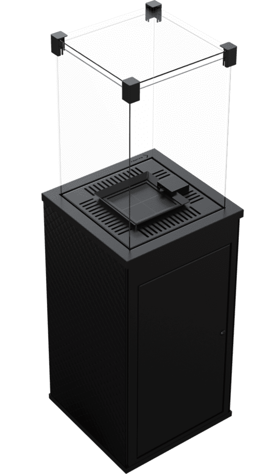 Газовый нагреватель Kratki PATIO Mini/M/G31/37Mbar/CZ, черное стекло, с ручным управлением Газовый нагреватель Kratki PATIO Mini/M/G31/37Mbar/CZ, черное стекло, с ручным управлением