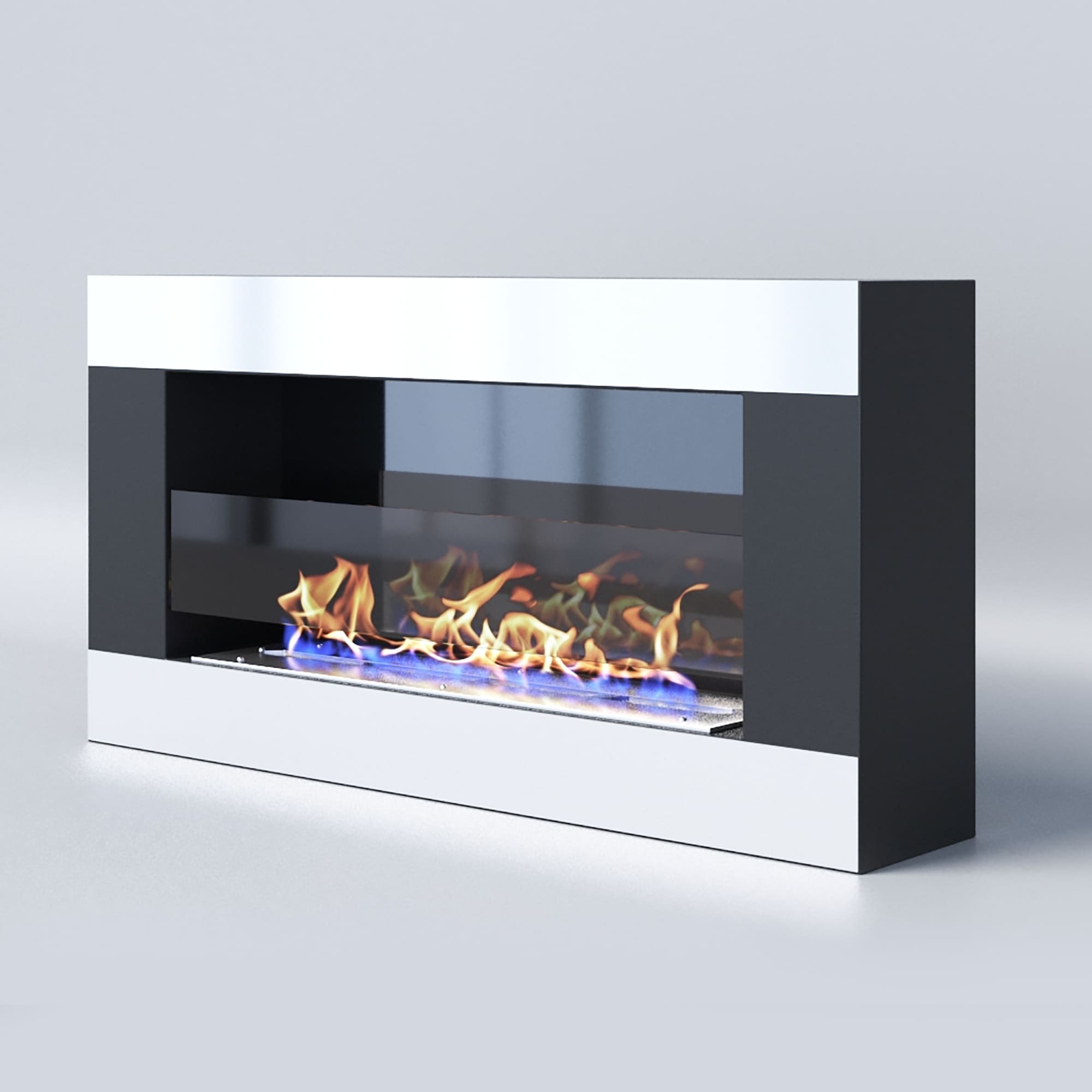 Биокамин "Русский огонь" Модерн 800N настенный (высота 500мм) с декоративным стеклом (стемалитом) по цене 25 390 руб.