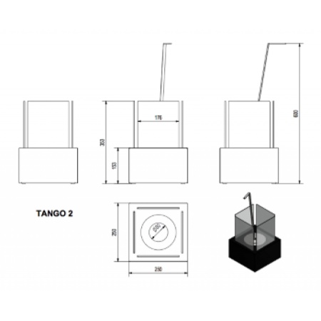 Биокамин Kratki TANGO 2 гранит по цене 