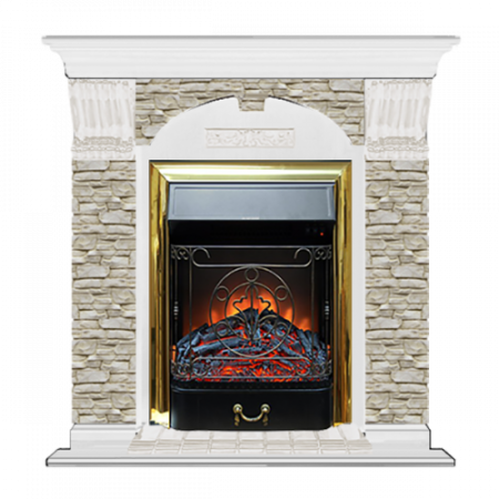 Арочный Грот однотонный (белый)+Majestic Brass