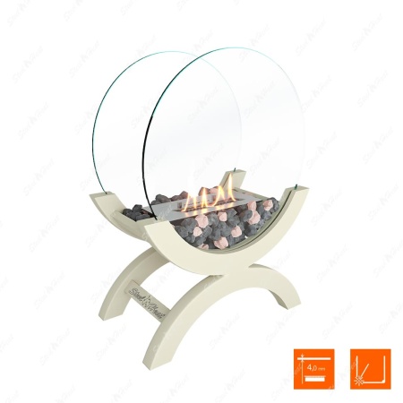 Биокамин напольный SteelHeat WOOD 400 белый по цене 37 900 руб.