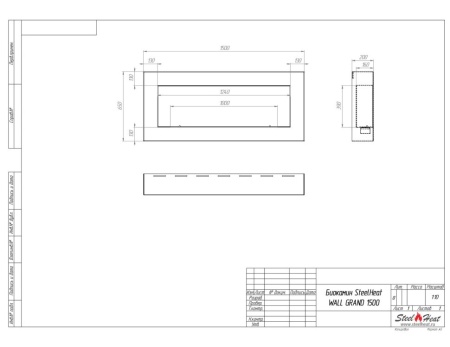 Биокамин SteelHeat WALL GRAND 1500 черный, стемалит по цене 73 920 руб.